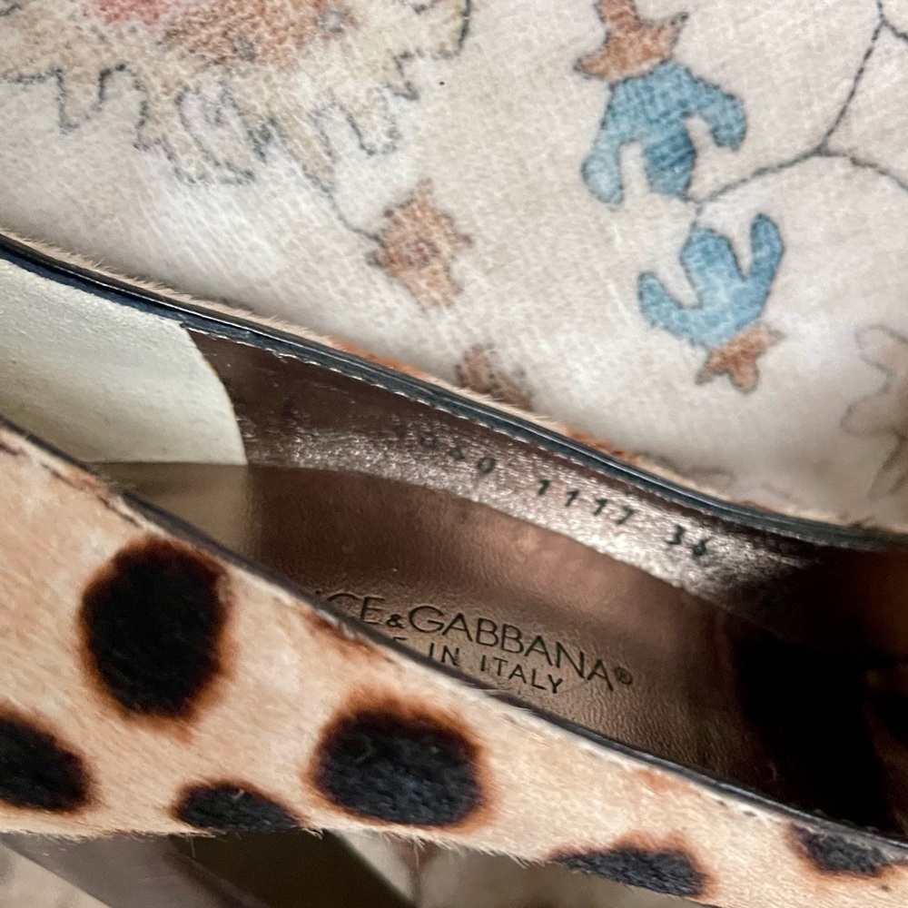 Dolce & Gabbana Y2K 2000’s Leopard Print Pony Chepardo Square Toe Heels - Picture 12 of 14